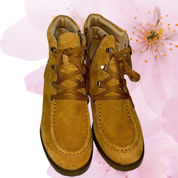 Giani Bernini Shoes - Giani Bernini Womens Bertey Suede Lace-Up Booties Memory Foam, brown/tan